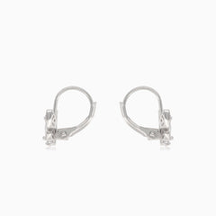 Boucles d’oreilles pendantes en argent avec papillon