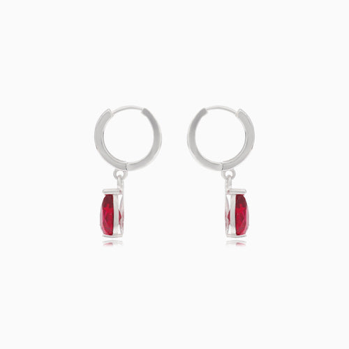 Pendientes de plata con rubí sintético