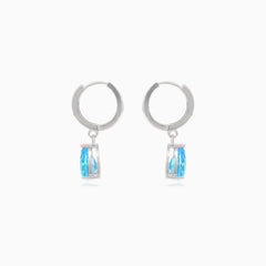 Stříbrné náušnice s topazem