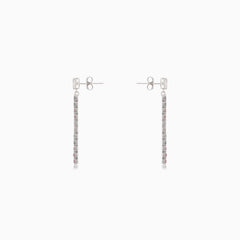 Boucles d’oreilles pendantes en argent avec pierres synthétiques