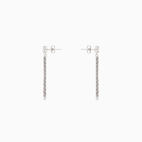 Boucles d’oreilles pendantes en argent avec pierres synthétiques