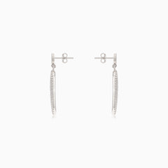 Boucles d'oreilles en argent avec ovales suspendus
