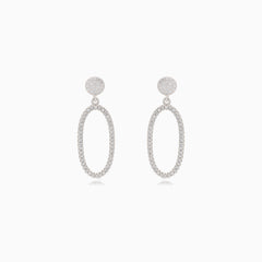 Boucles d'oreilles en argent avec ovales suspendus