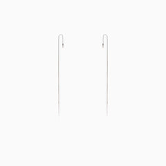 Stříbrné navlékací náušnice se srdcem a zirkony