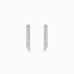 Silver earrings with dangling cubic zirconia