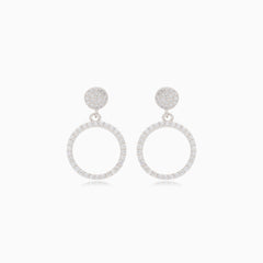 Boucles d’oreilles puces cercle pendentif en zircon cubique