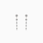 Pendientes de cadena de plata con circonitas cúbicas