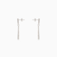 Stříbrné visací tyčinkové náušnice se zirkony