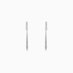 Stříbrné visací tyčinkové náušnice se zirkony