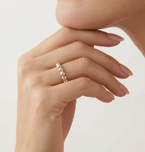 Prsten z bílého a žlutého zlata