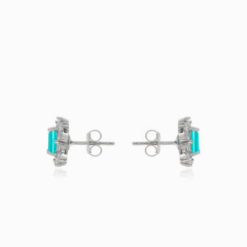 Puces en argent avec tourmaline