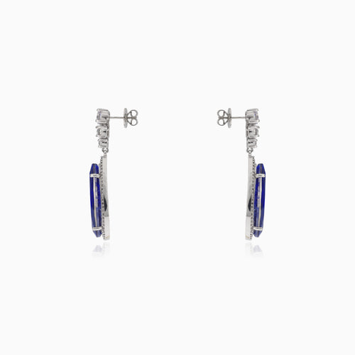 Saphir-Tropf-Ohrhänger mit Zirkonia