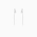 Boucles d’oreilles pendantes en argent avec perle