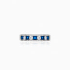 Safírový prsten stříbrný