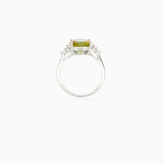 Bague femme élégante en argent avec zultanite et oxyde de zirconium