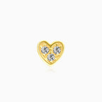 Elegant gold heart piercing with zirconia