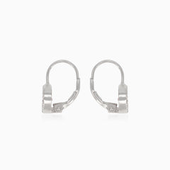 Boucles d'oreilles en argent avec quartz rose rond