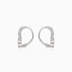 Silberne Ohrstecker mit ovalem Rosenquarz