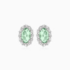 Silberne Ohrstecker mit grünem Amethyst