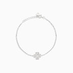 Kleeblatt-Silber-Kettenarmband