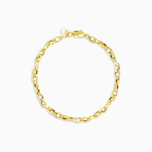 Elegantes poliertes Gold-Kettenarmband