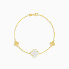 Pulsera de cadena de oro con estilo para mujer con nácar