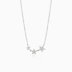 Silver necklace with 3 stars