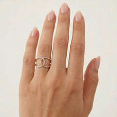 Twisted diamond and rose gold ring