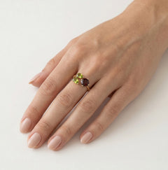 Anillo dúo elegancia rosa