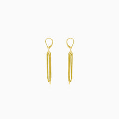 Gold dangle link earrings