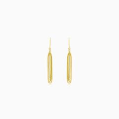 Gold dangle link earrings