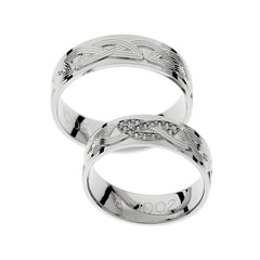 Bague de mariage blanche maître-ouvrage