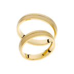 Anneau de mariage épais en or jaune avec un design central unique