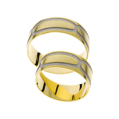 Einzigartige Trauringe aus Weiß- und Gelbgold