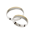 Eleganter Bicolor-Gold-Ehering mit sandgestrahltem Finish