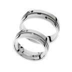 Anillos de boda modernos con diamantes duales