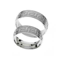 Bague de mariage avec motif grec
