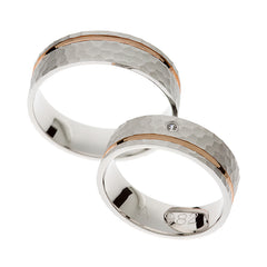 Bague de mariage en or rose et blanc