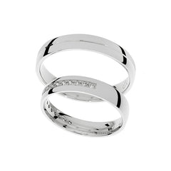 Bague de mariage large en or blanc avec ou sans pierres