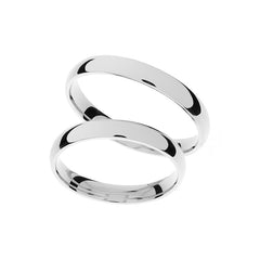 Anillos de boda de oro blanco de 3 mm de ancho, atemporales