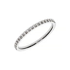 Anillo de boda delicado de oro blanco con piedras opcionales