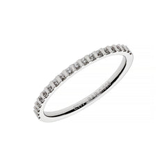 Anillo de boda delicado de oro blanco con piedras opcionales