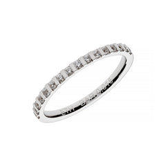 Anillo de boda elegante de oro blanco con piedras opcionales