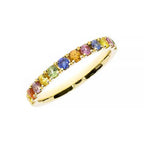 Bague de mariage en saphir vibrant et or jaune