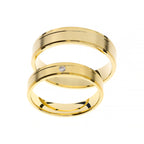 Bague de mariage en or jaune avec finition polie