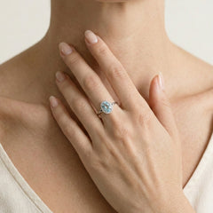 Bague en or, aigue-marine et diamants