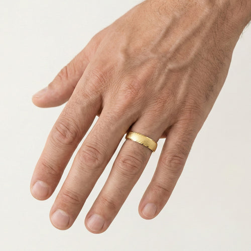 Matte yellow gold wedding ring