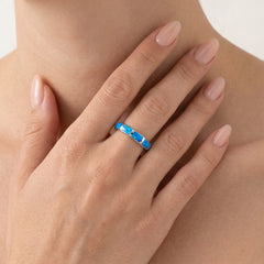 Blauer Opal-Bandring