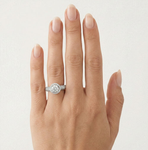 Luster Ein-Karat-Verlobungsring