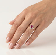 Ruby rose gold diamond ring